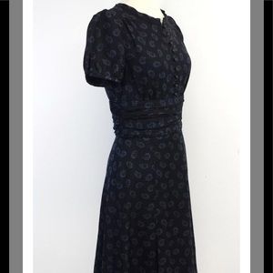 Marc Jacobs Black And Blue Floral Print Dress SZ 4